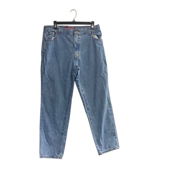 VINTAGE LEVI’S Women’s 550 Relaxed Fit Tapered Leg Siz 16 Mis S 28” Inseam Blue - Picture 1 of 9